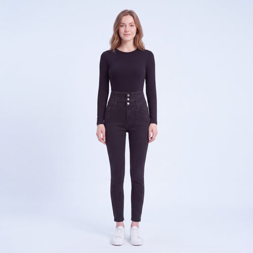 Stella Fleece-Lined High-Rise Jeans