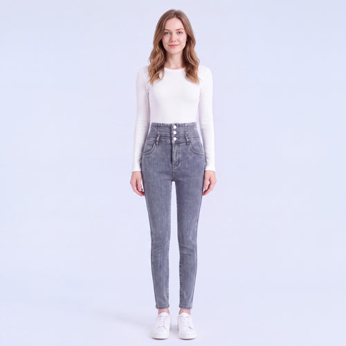 Stella Fleece-Lined High-Rise Jeans