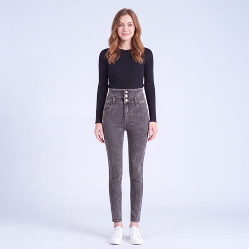 Stella Fleece-Lined High-Rise Jeans