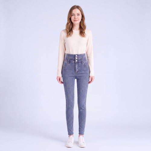 Stella Fleece-Lined High-Rise Jeans